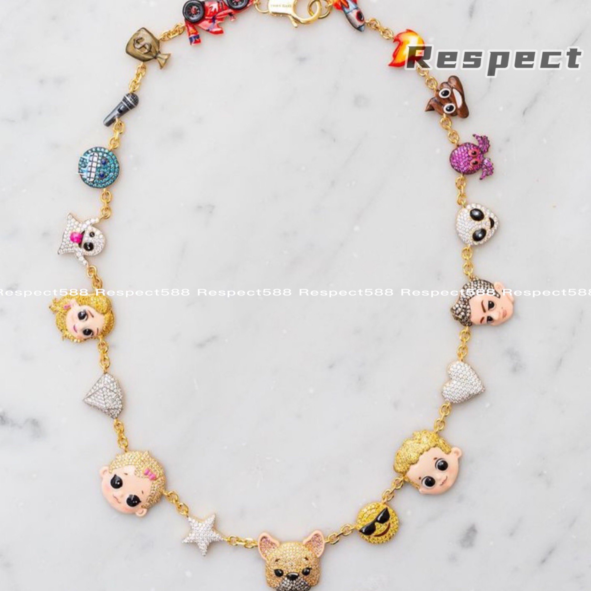 Respect 私人开模定制表情包动漫人物项链欣赏