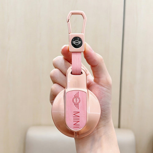 适用宝马mini钥匙套木纹金属壳