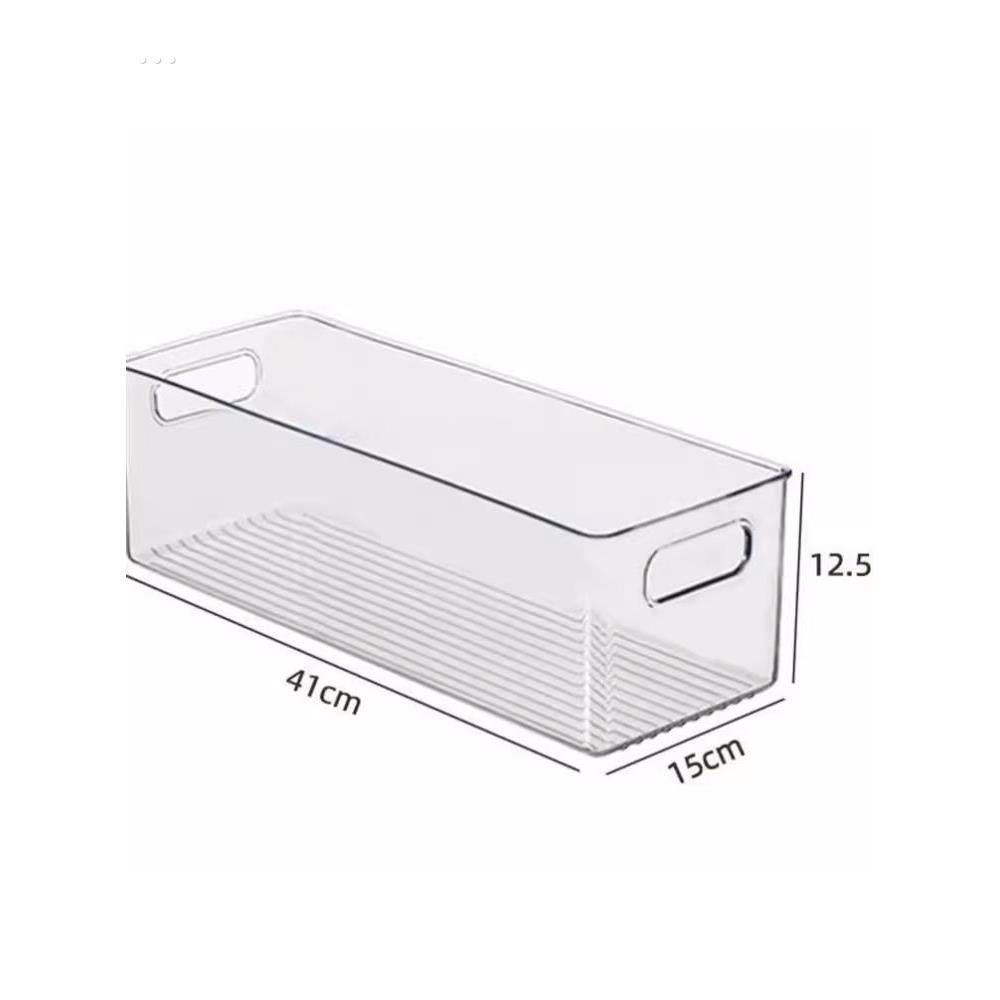 领超日式透明亚克力长条盒加高瘦高型大收纳盒化妆盒窄柜超高冰箱