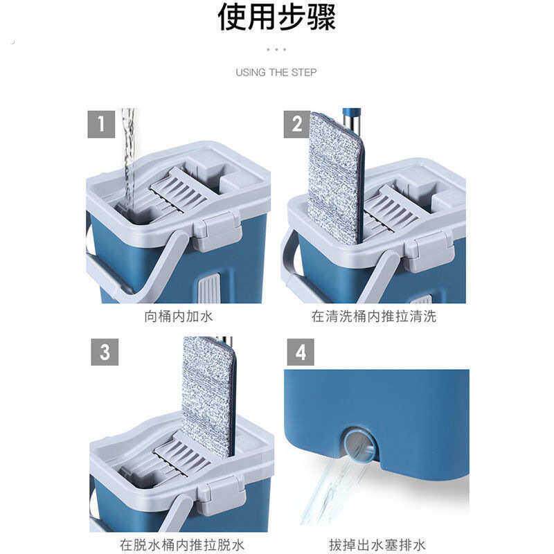 拖把家用懒人拖地免手洗平板旋转拖把干湿两用擦地拖布墩布桶