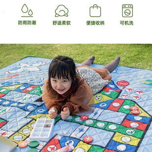 野餐垫飞行棋户外三合一游戏防潮帐篷露营郊游野餐布超音波防水垫