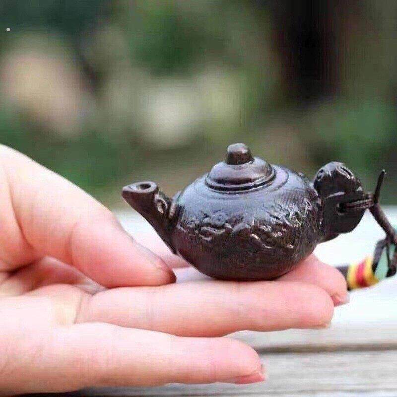 沉香把把壶木雕茶壶挂件文玩手把件男士小把玩实木随身钥匙扣