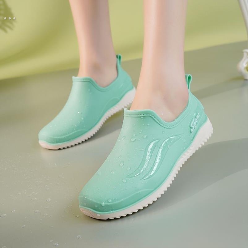 工作雨鞋女款厨房专用硅胶浅口防滑胶鞋短筒耐磨防水低帮雨靴时尚