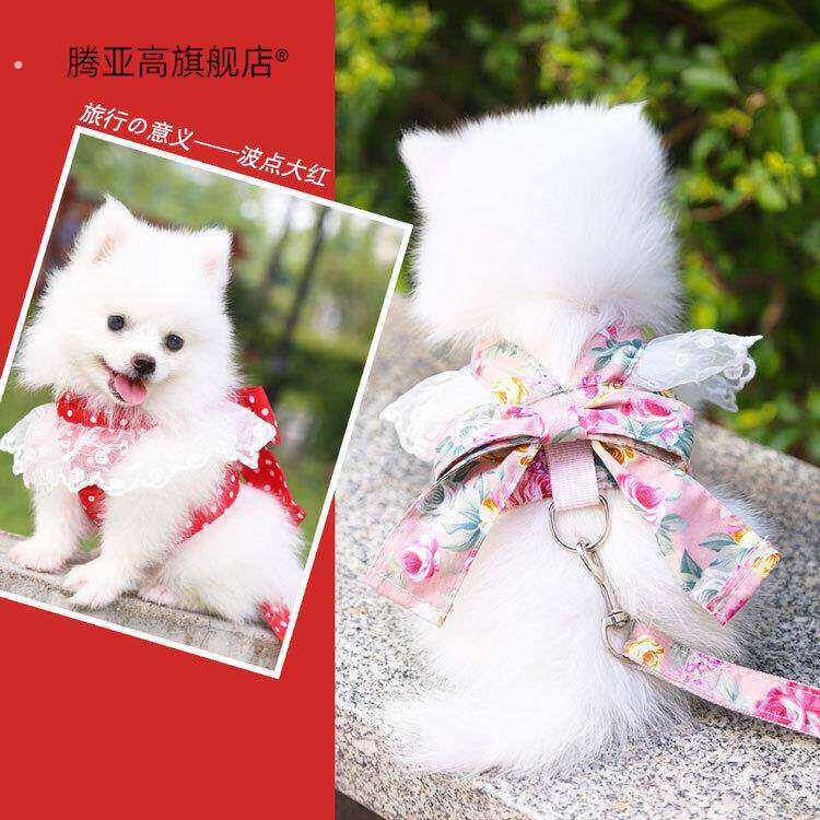 韩版日系蝴蝶结狗胸抱婴袋牵引绳狗狗猫咪宠物衣服猫用品小中型犬