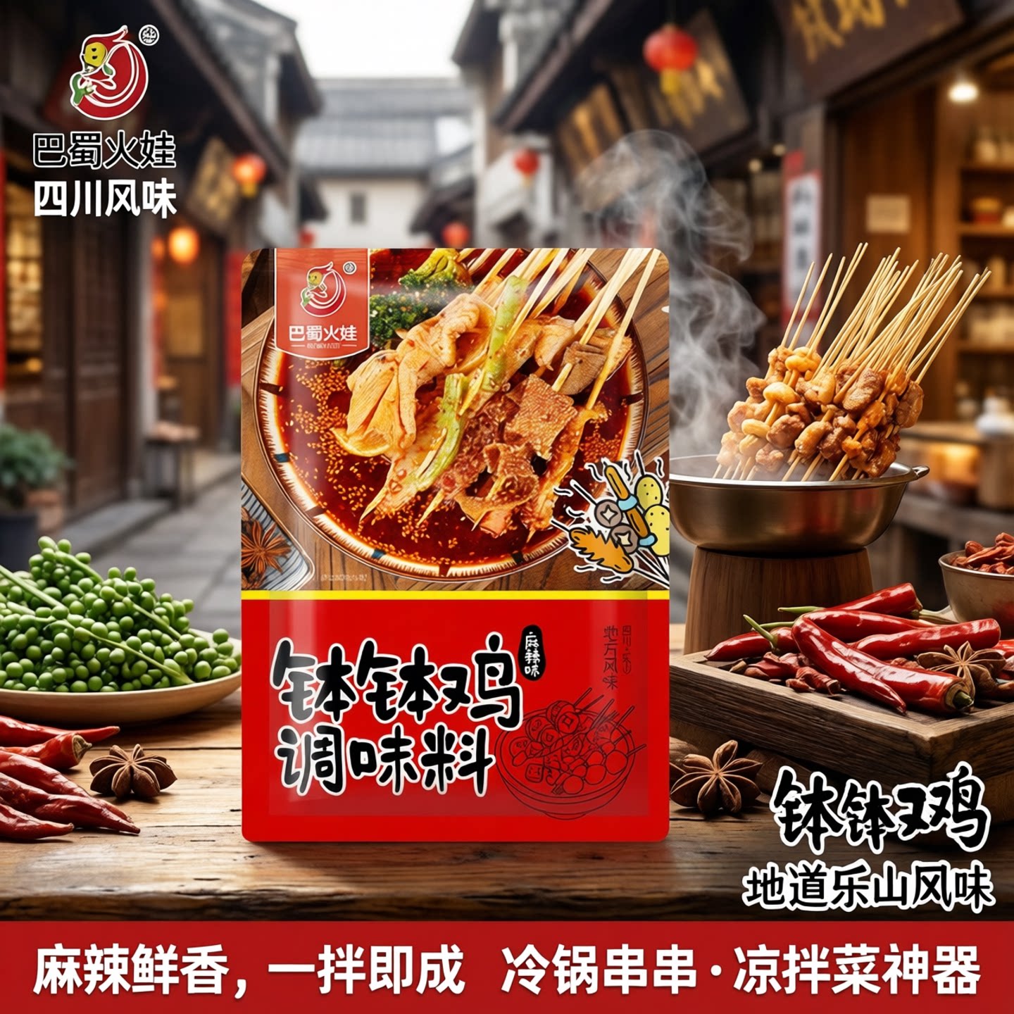 乐山钵钵鸡调料正宗乐山钵钵鸡调料包四川麻辣味藤椒味冷锅串串凉