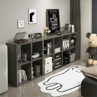 速发书架置物架墙地一体靠落格子柜储物收纳柜家用卧柜床尾室简易