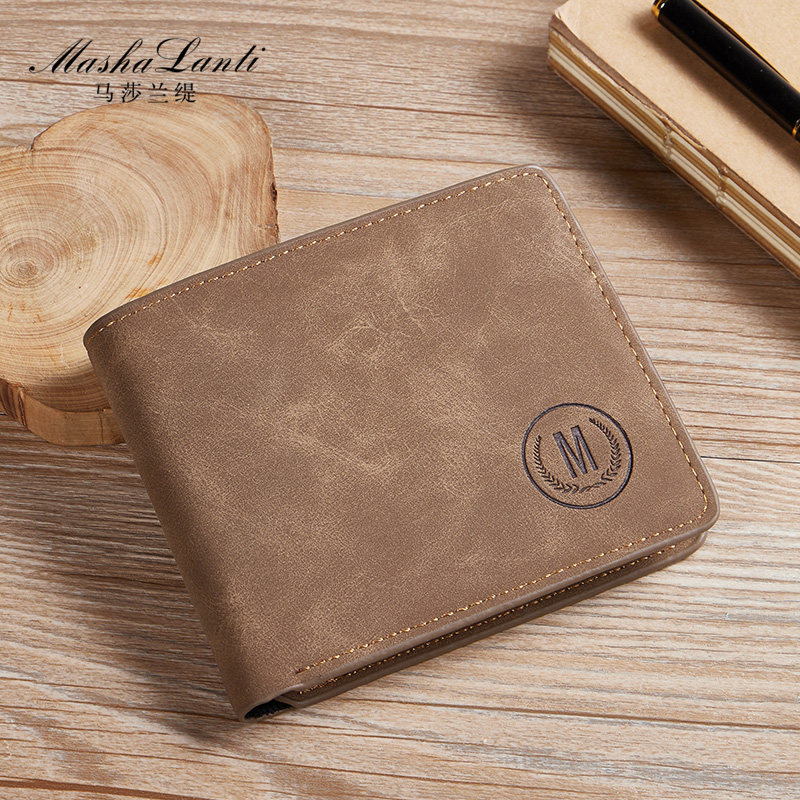 Mashalanti男钱包2021新款大容量短款高档商务多卡位钱包男皮包