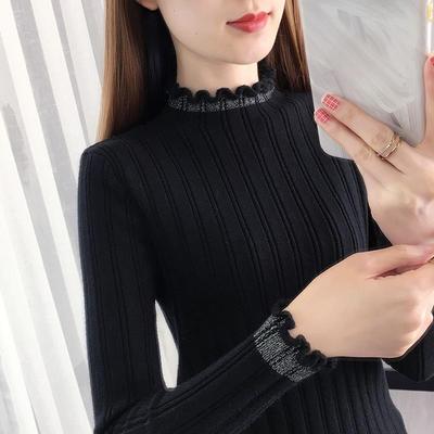 黑色打底衫女2025新款秋冬内搭可外穿洋气半高领长袖毛衣针织上衣