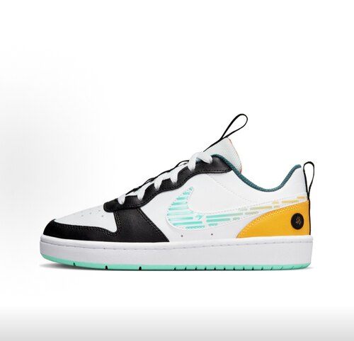 Nike Court Borough 2 SE 休闲耐磨低帮儿童板鞋 白绿DX5767-111