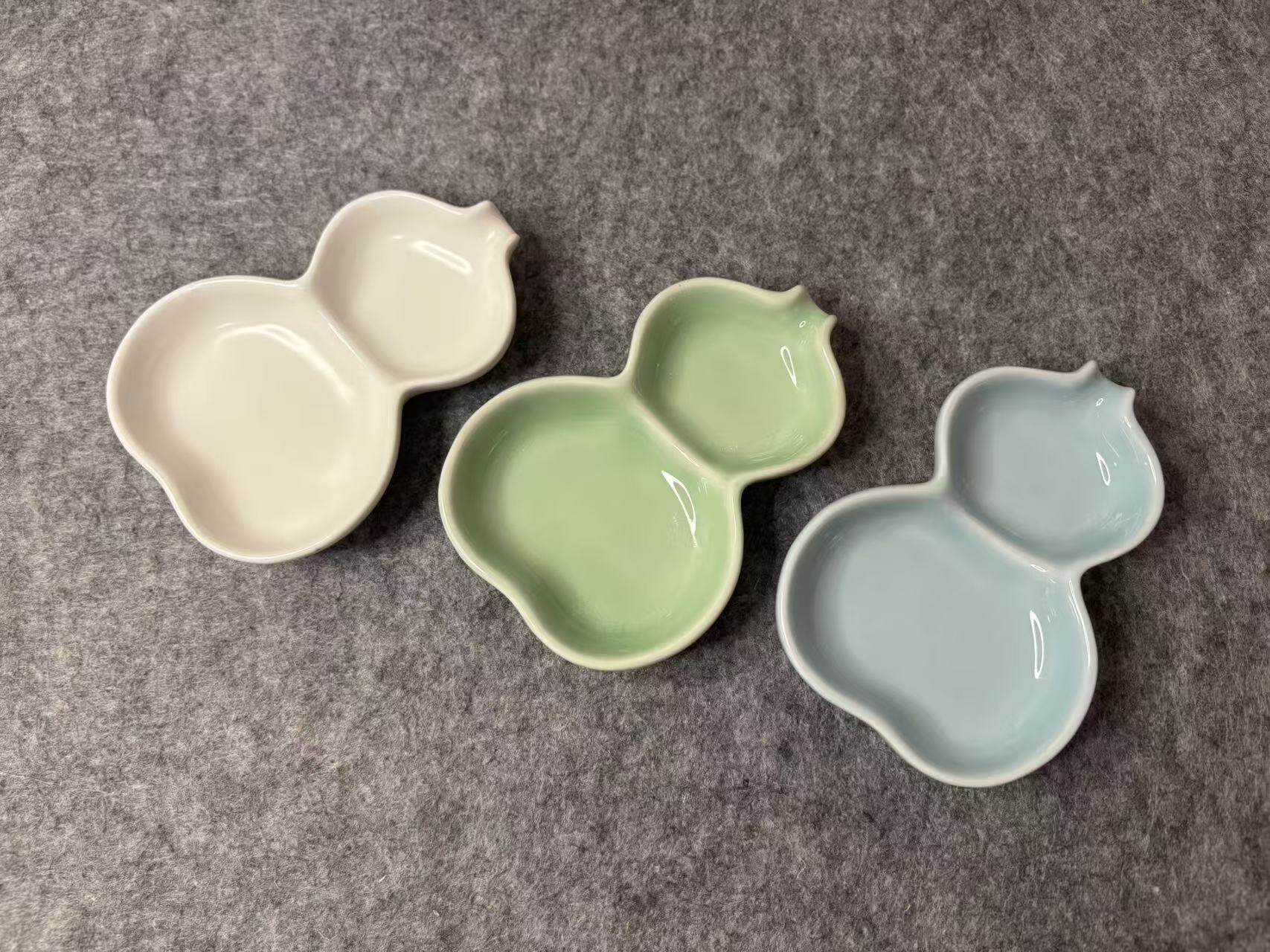 葫芦墨碟笔舔墨池毛笔墨盘陶瓷砚台楷抄经书法多功能龙泉青瓷文房