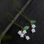 铃兰花手机挂绳女款 中国风挂件挂饰玉石吊坠小挂坠手机链精致文艺