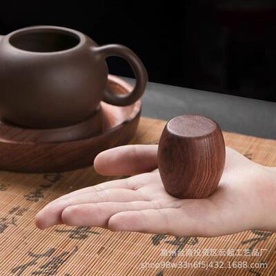 黑檀梨木盖实置紫砂壶878盖托盖碗茶杯盖功夫茶具配花件日高式档