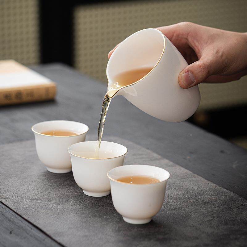 德化档羊脂玉白瓷茶具套凤鸣九天组家用壶懒泡茶套人装送长辈领导