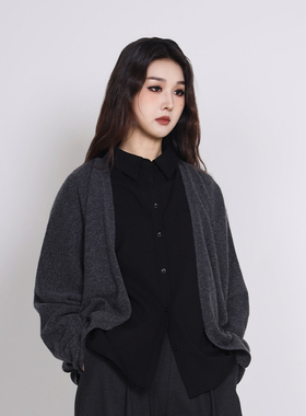 Jane express/简表达25冬新款毛织开衫休闲宽松设计感DMS51002