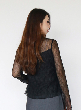 Jane express/简表达25年秋季新款打底衫长袖气质蕾丝衫QZZ51001