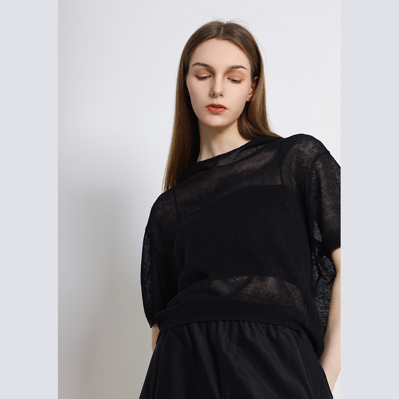 简表达25年春季新款薄纱针织衫