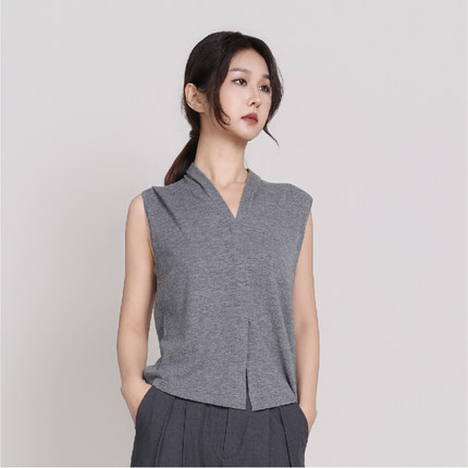 Jane express/简表达100%纯羊毛女内搭背心纯色针织马夹CMS61002