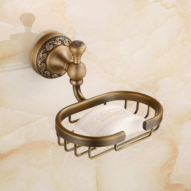 法式复古黄铜皂碟壁挂式肥皂架