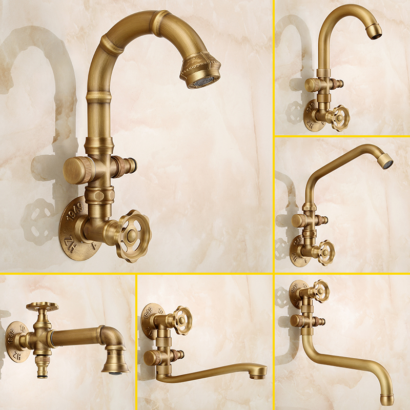 全铜复古户外水龙头洗手盆防冻裂