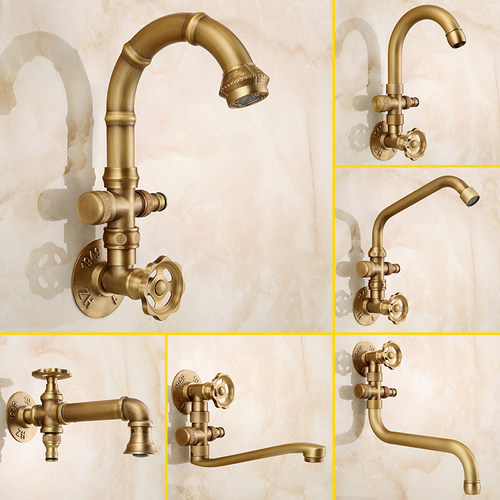 黄铜复古户外水龙头洗手盆防冻裂