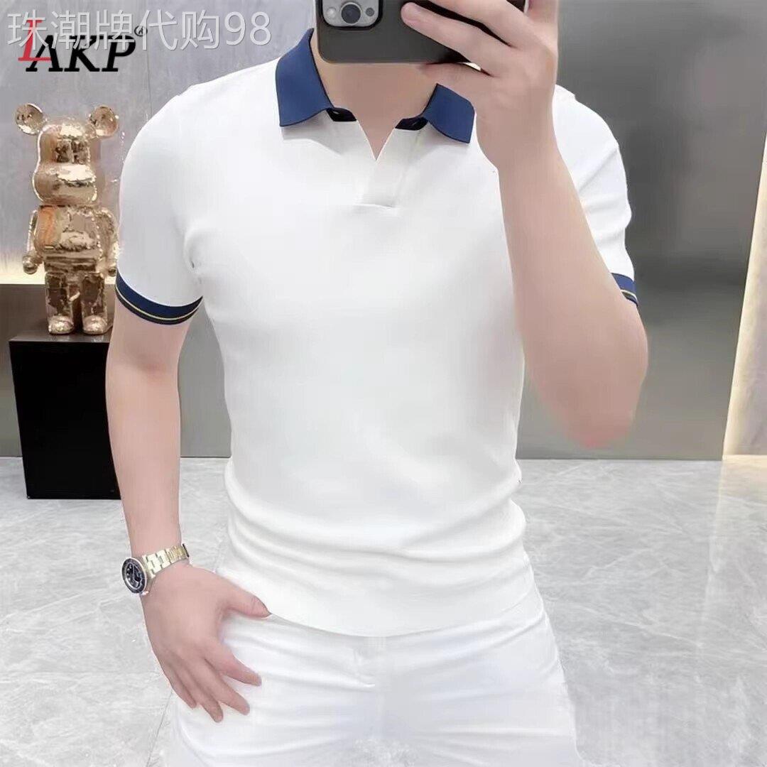 高端polo衫男士短袖T恤2026新款夏季薄款休闲翻领白色上衣服男款