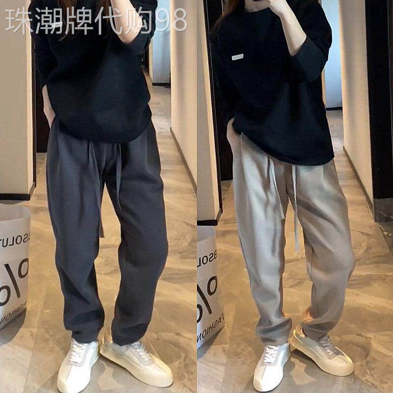 男士运动裤春季,秋季和冬季时尚品牌宽松和多功能弹力后宫裤纯色
