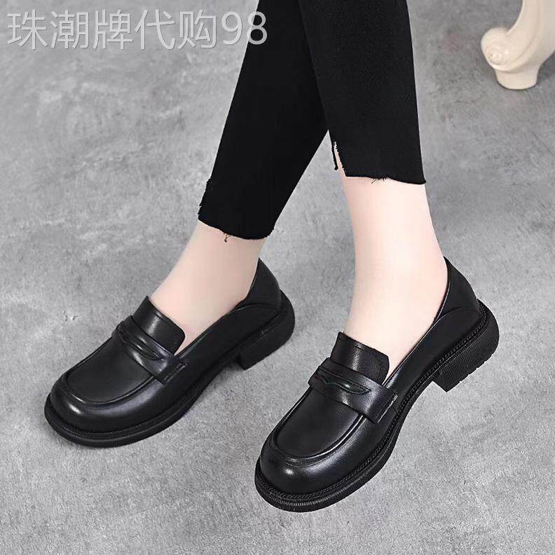 爆款2025新款春秋真皮乐福鞋女英伦风平底皮鞋软皮一脚蹬大尺码女