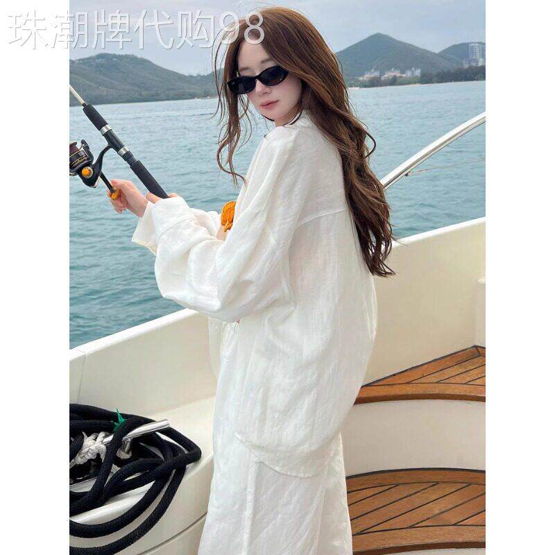 白色老钱风防晒衬衫女款2026新款夏季薄款高级感轻奢气质衬衣外套