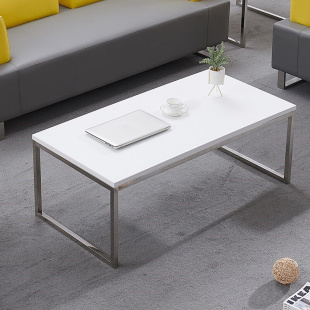 简约现代办公茶几会客长方形加厚不锈钢简易茶桌沙发旁边桌子边几