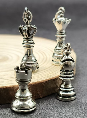 日本直邮 Musa Singing 男款925银复古极简国际象棋造型项链吊坠