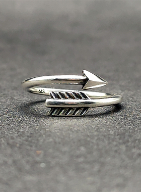 Musa Singing男款趣味箭头箭矢造型手工日系925纯银可调节戒指