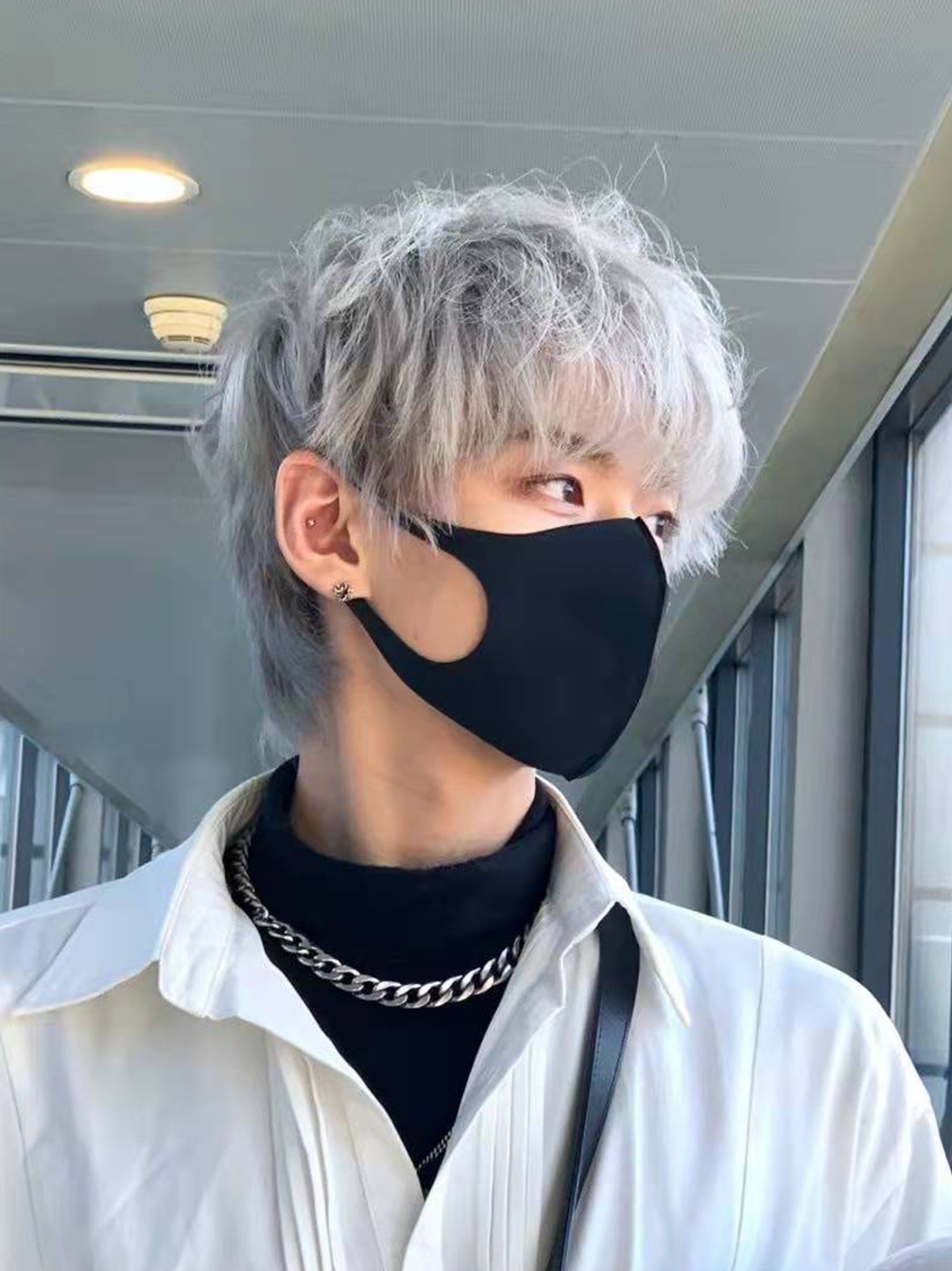 假发男短直发韩系微分碎盖日常自然帅气短发奶奶灰百搭男生全头套