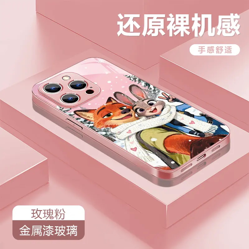 雪地朱迪尼克适用OPPOreno14手机壳reno11/10新款reno9pro创意findx8卡通reno5防摔a97女findx7金属漆玻璃壳