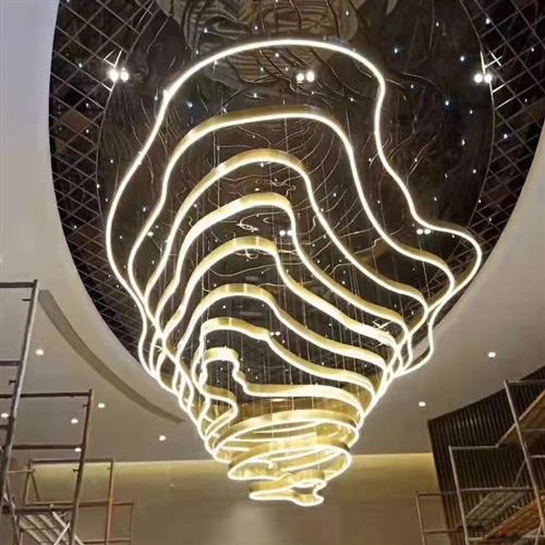 非标工程大型异形创意售楼部沙盘酒店大堂宴会厅多层梯田山脉吊灯