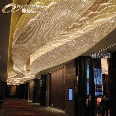 非标灯具售楼部沙盘酒店宴会厅宾馆博物馆异形不锈钢吸顶水晶灯