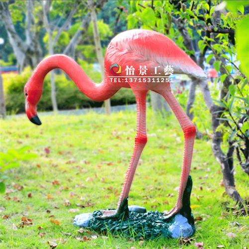 玻璃钢火烈鸟雕塑仿真动物造型雕塑园林景观美陈摆件雕塑