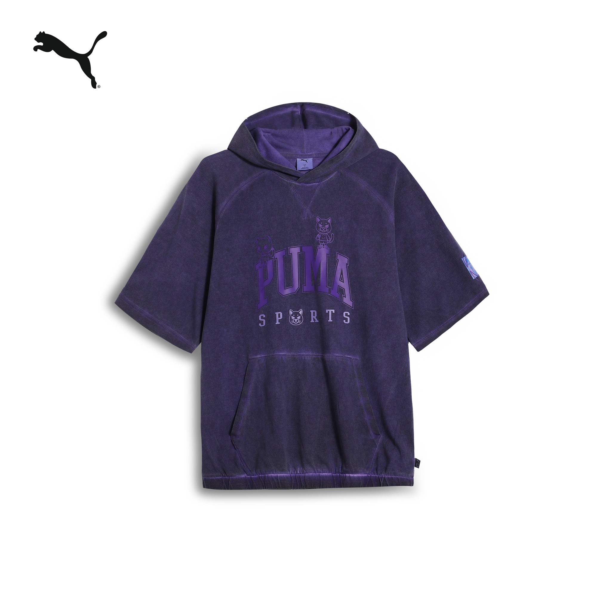 PUMA彪马男女休闲做旧连帽短袖T恤NEKO X DYLAN OVERDYE633088,运动服/休闲服装,运动T恤,淘宝优惠券,粉丝福利购,淘宝优惠卷