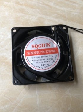 SF8025风扇 2082HBL 220-240V双滚珠轴承8CM工业机箱机柜散热风扇