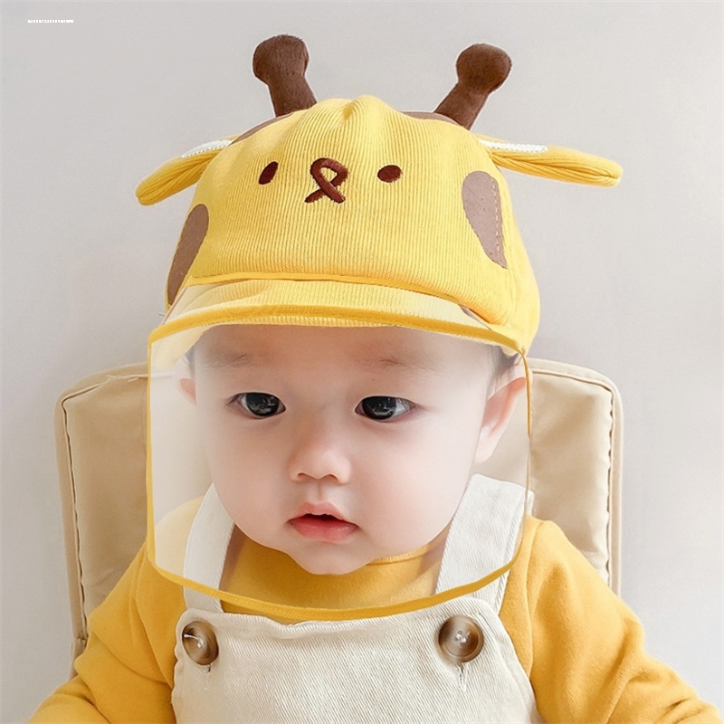 小月龄防疫帽婴儿面部罩宝宝防飞沫帽外出防疫情面罩防疫神器防护