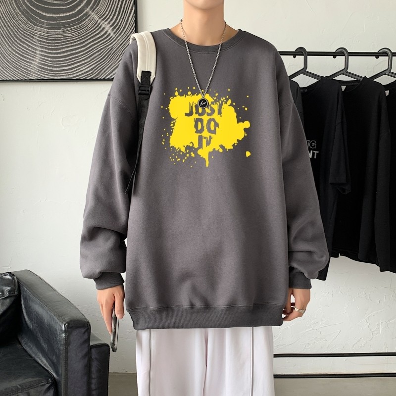 Y2456P38港风21秋季新款动漫圆领卫衣男潮流宽松青少年休闲外套图片