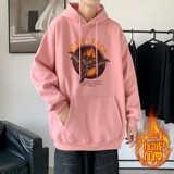 LR6027P65落肩宽版连帽卫衣打底100%棉加绒加厚高货卫衣深灰，男装卫衣，星座510A-6
