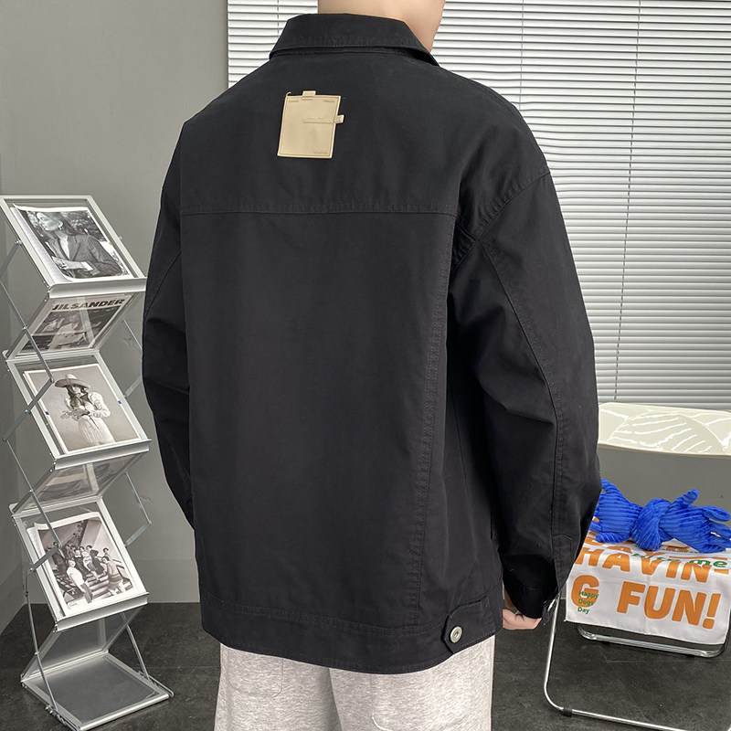 JK5227P85纯棉水洗夹克青少年纯色夹克时尚潮流简约百搭外套男,男装夹克,星座510A-6