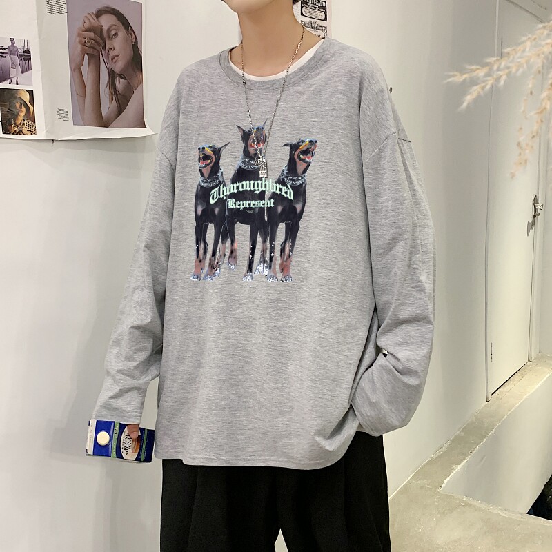 TC4006P30美式高街男2023春秋季新款潮流嘻哈中大童长袖百搭圆领,男装T恤,星座510A-6