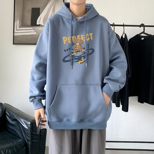 L2481P48新款男大码卫衣运动帽衫宽松薄外套2023秋冬连帽卫衣图片