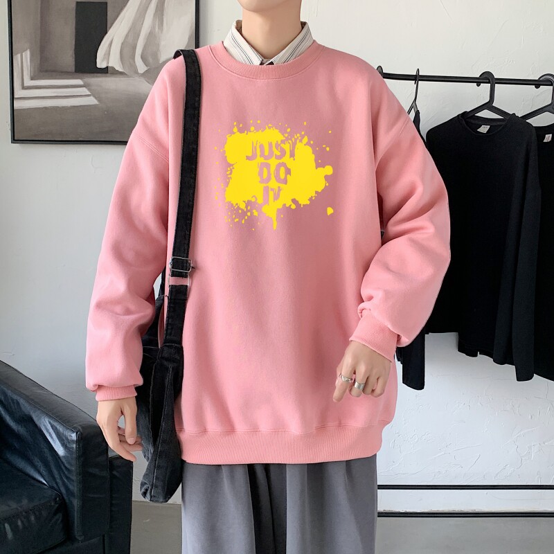 Y2456P38秋季新款港风印花圆领卫衣男潮宽松帅气百搭休闲外套图片