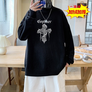 MGR6049P75卡通印花高领毛衣男生秋季复古时尚潮流 上衣 98图片