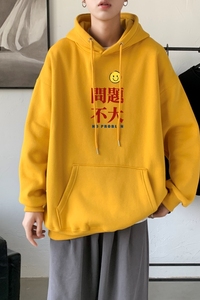 L2300P48卫衣男秋冬新款潮趣文字印花潮流休闲帅气连帽外套图片