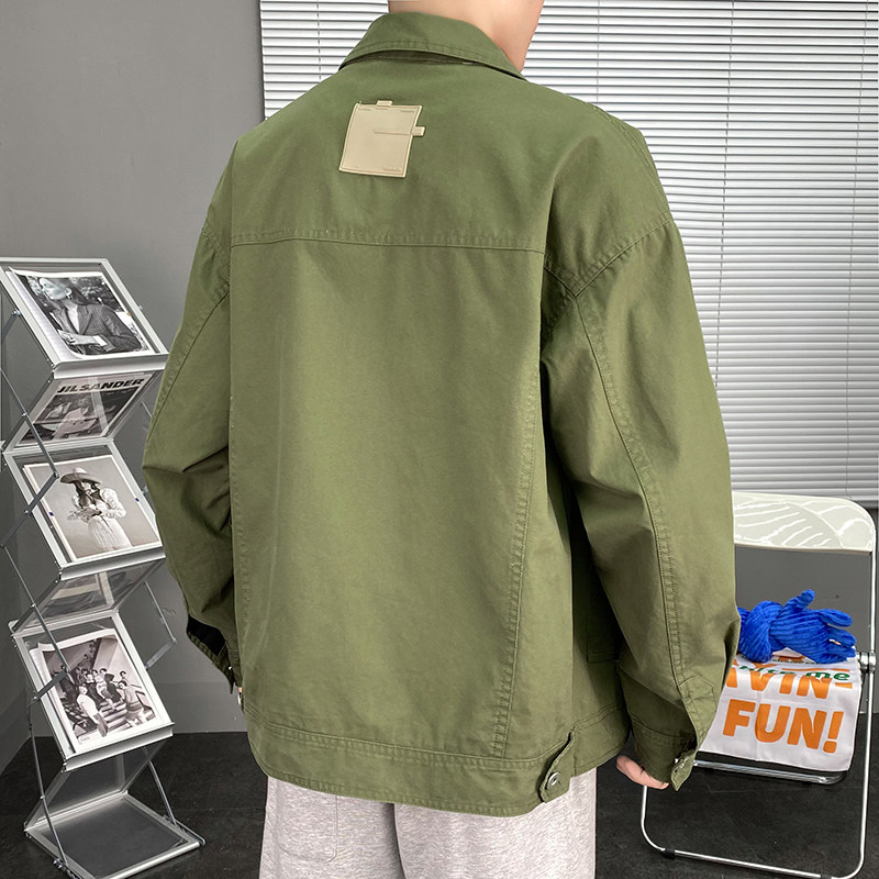 JK5227P85纯棉水洗夹克青少年纯色夹克时尚潮流简约百搭外套男,男装夹克,星座510A-6