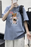 T1921P25港风室内新款半袖宽松圆领印花t恤情侣装潮牌男士夏季t恤，男装T恤，星座510A-6
