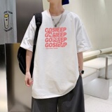 T3341P25新款短袖潮趣印花T恤春夏2022男宽松T恤港风落肩纯棉男T，男装T恤，星座510A-6